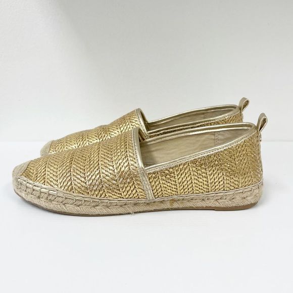 Sam Edelman Khloe Gold Woven Espadrilles 9 - Picture 3 of 7